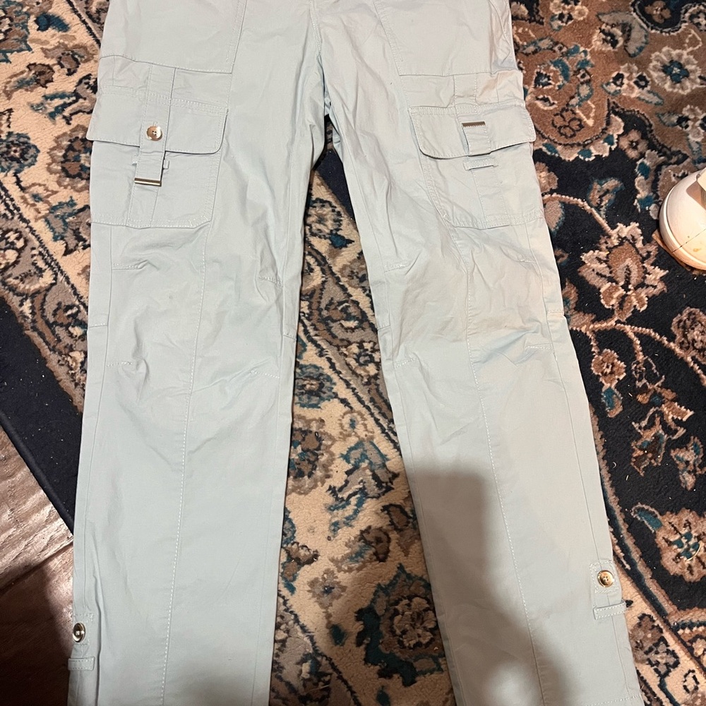 White House Black Market Women's Light Blue Crop Pants